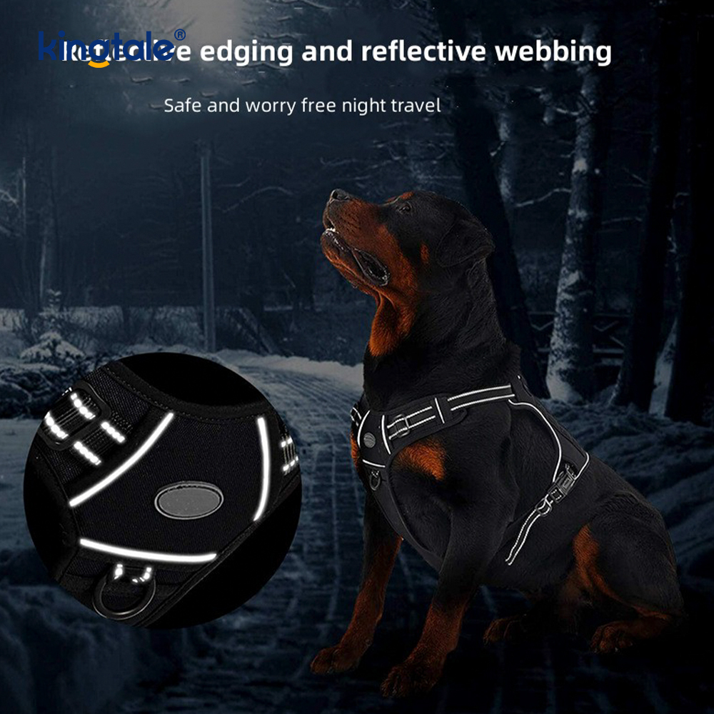 Solid No Pull Nylon Heavy Duty Dog Belt Vest Training Harnesses Chest