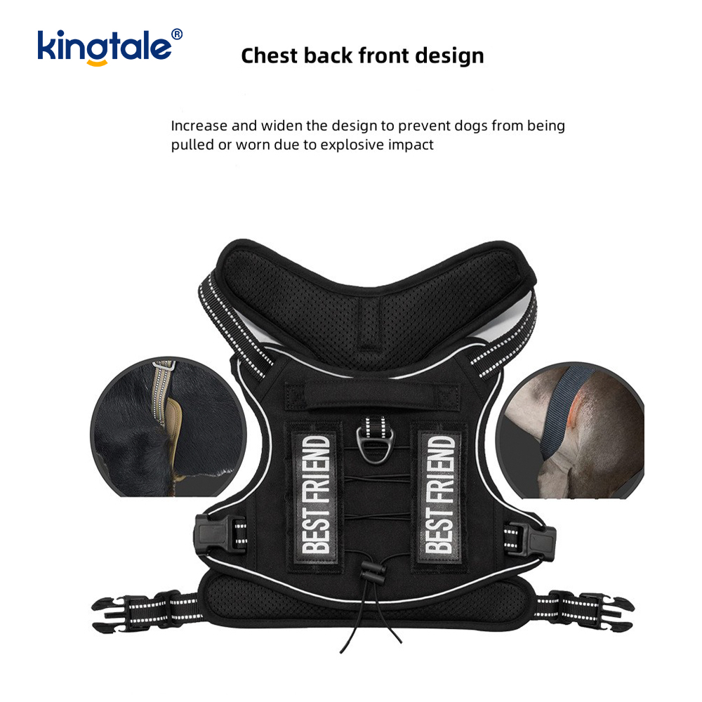 Solid No Pull Nylon Heavy Duty Dog Belt Vest Training Harnesses Chest