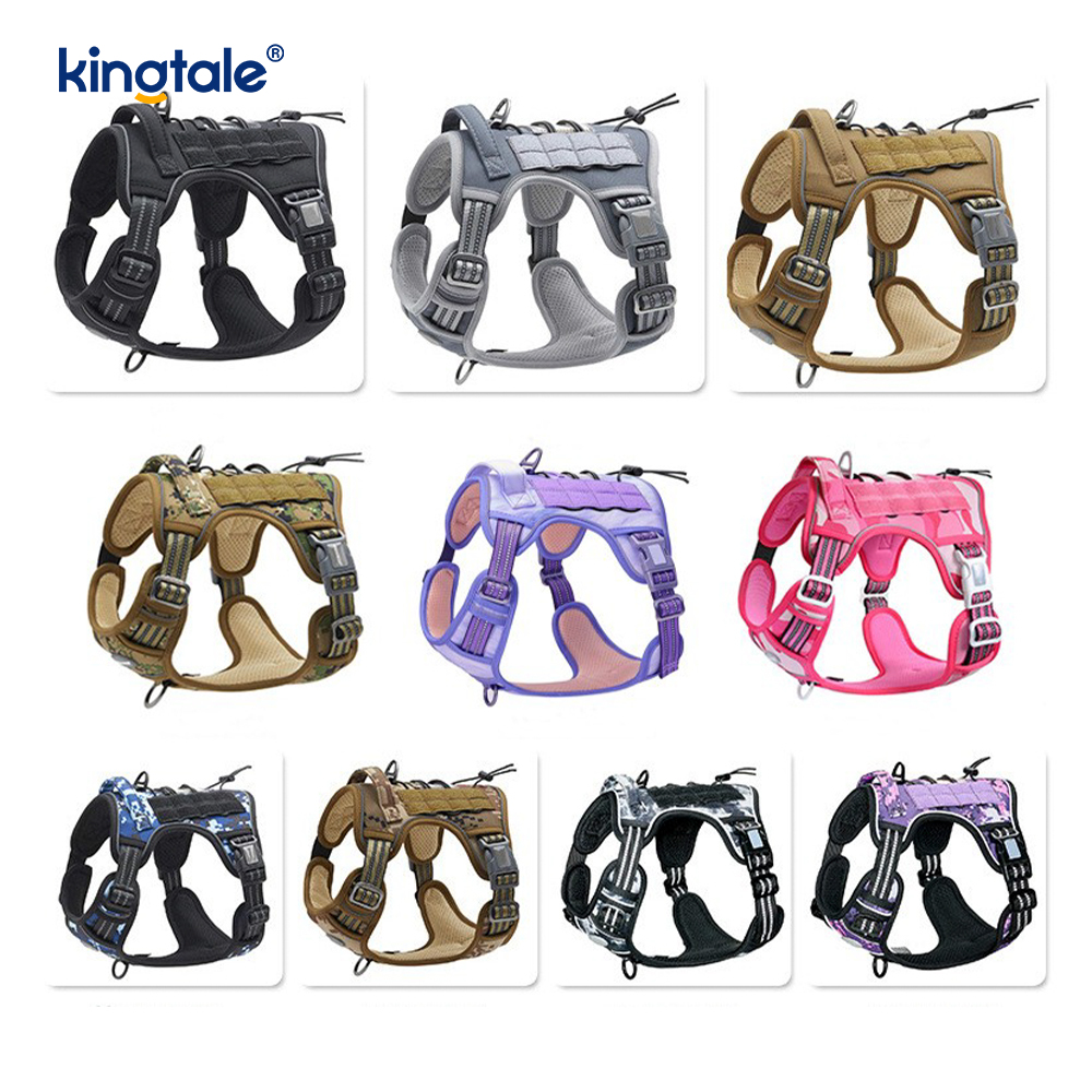 Solid No Pull Nylon Heavy Duty Dog Belt Vest Training Harnesses Chest