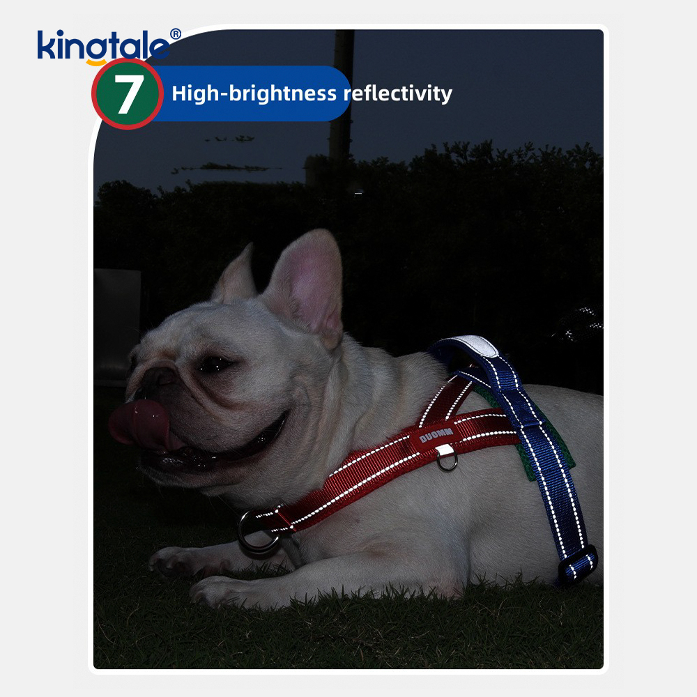 Custom Wholesale Adjustable Nylon Reflective Pet Dog Harness Least Set 
