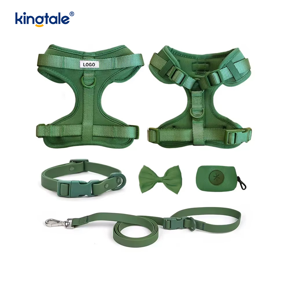 Custom Fashionable Lightweight Waterproof Pvc Dog Harness Leash Collar