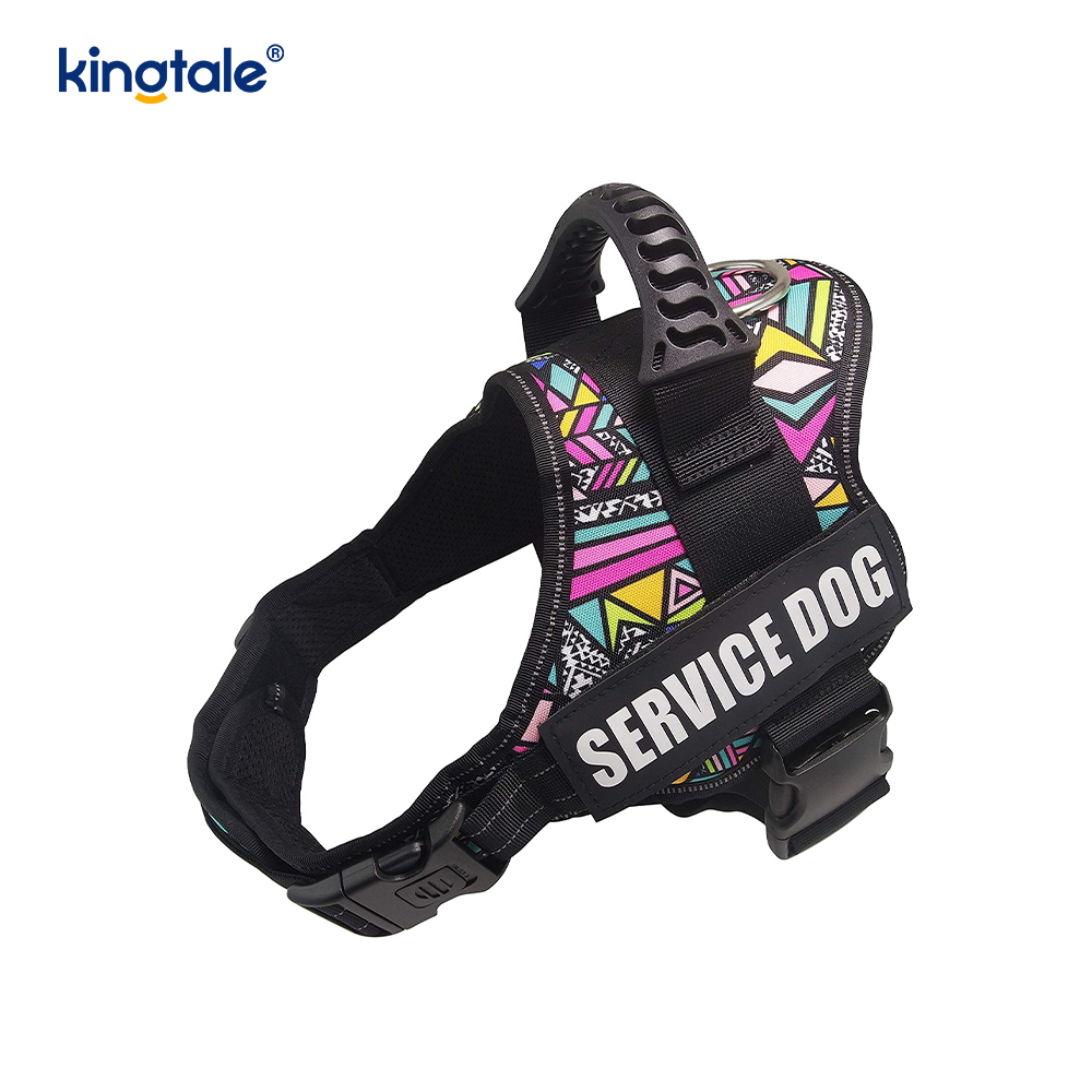 No Pull Reflective Designer Dog Harness Solid Nylon Rope Dog Leash 