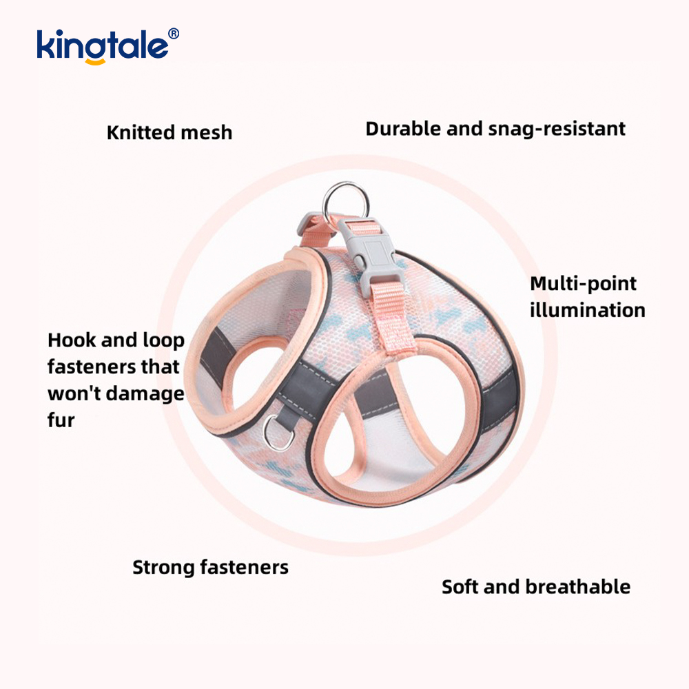 Vest-Style Fashion Padded Pet Harness Dog Reflective Anti-Shock Leash 