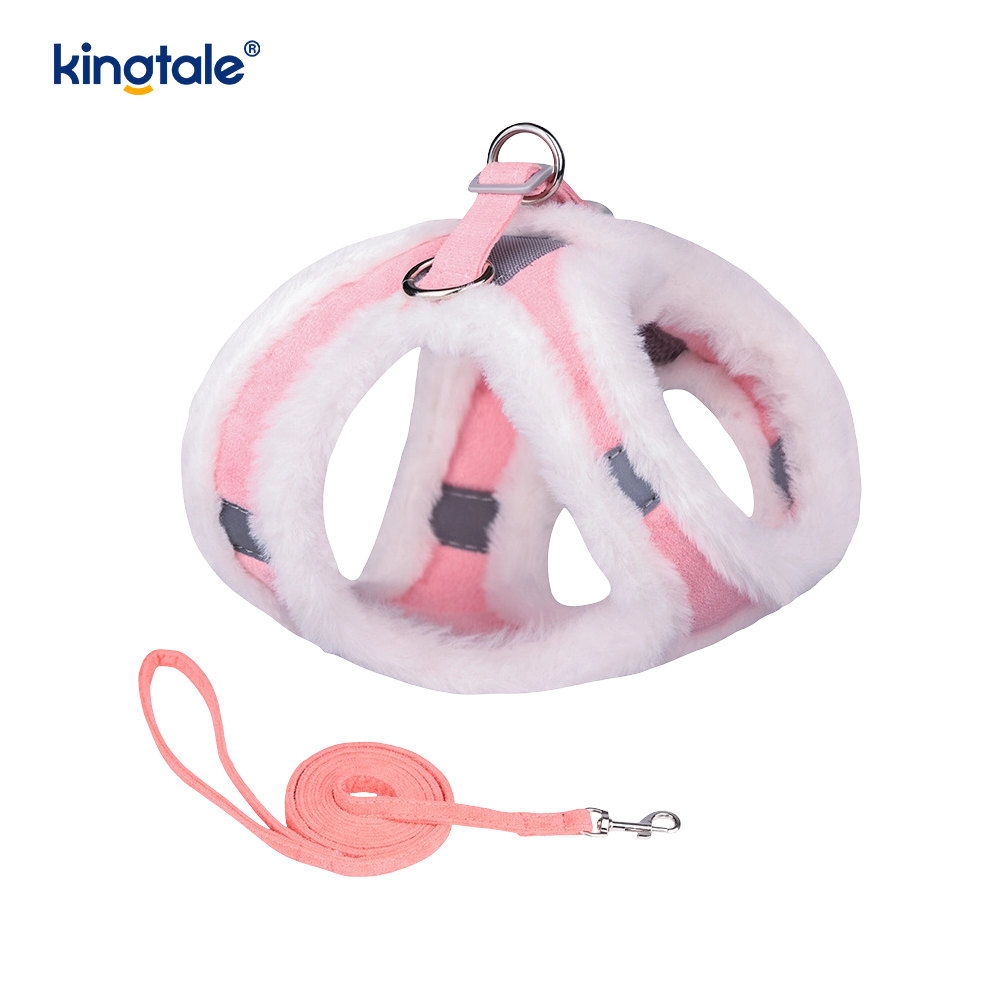 Plush Pet Dog Harness Leash Set Autumn Walking Dogs Harness Vest