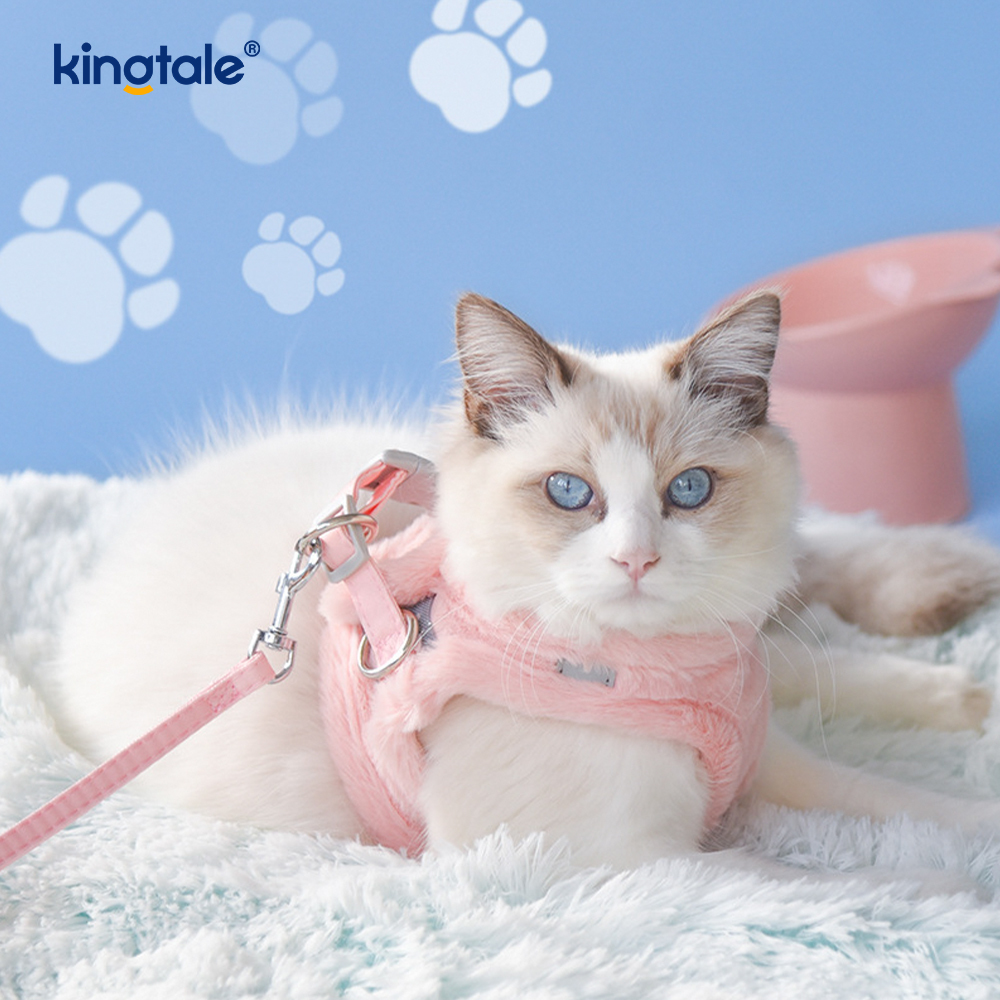 Plush Pet Dog Harness Leash Set Autumn Walking Dogs Harness Vest