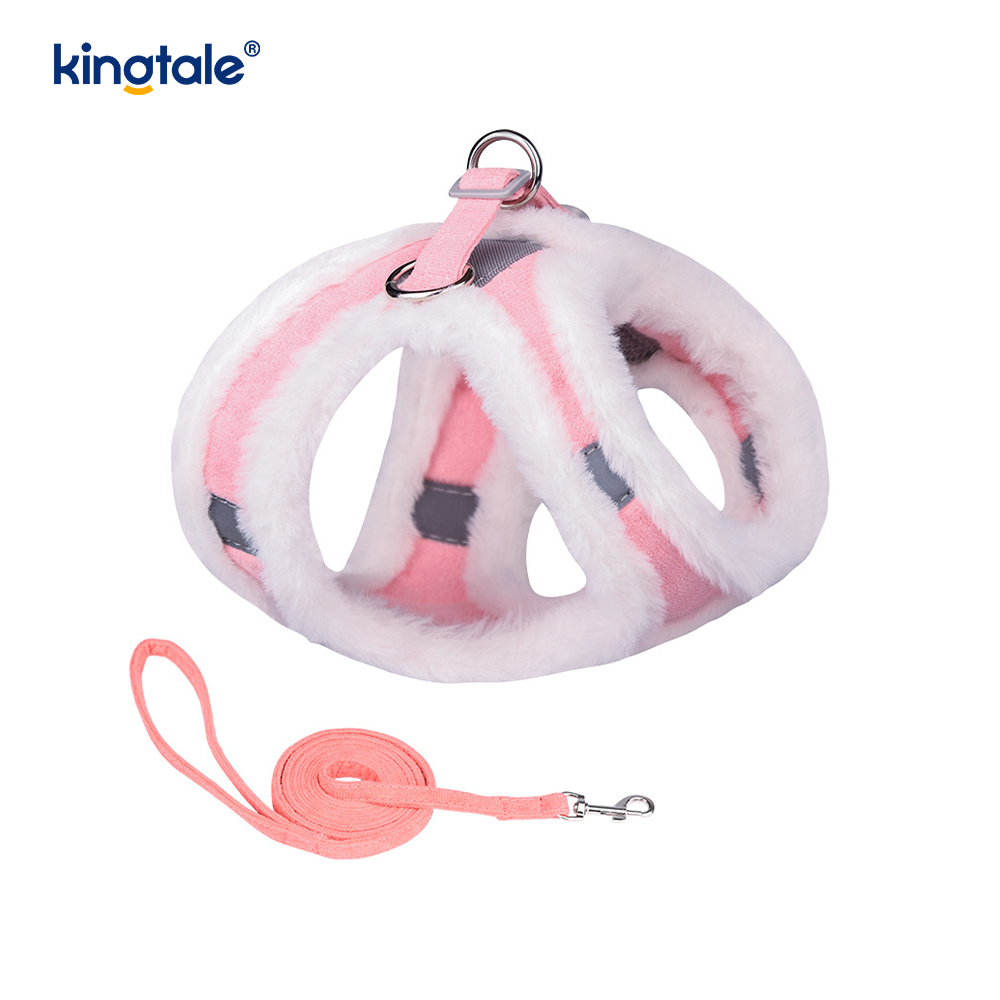 Plush Pet Dog Harness Leash Set Autumn Walking Dogs Harness Vest