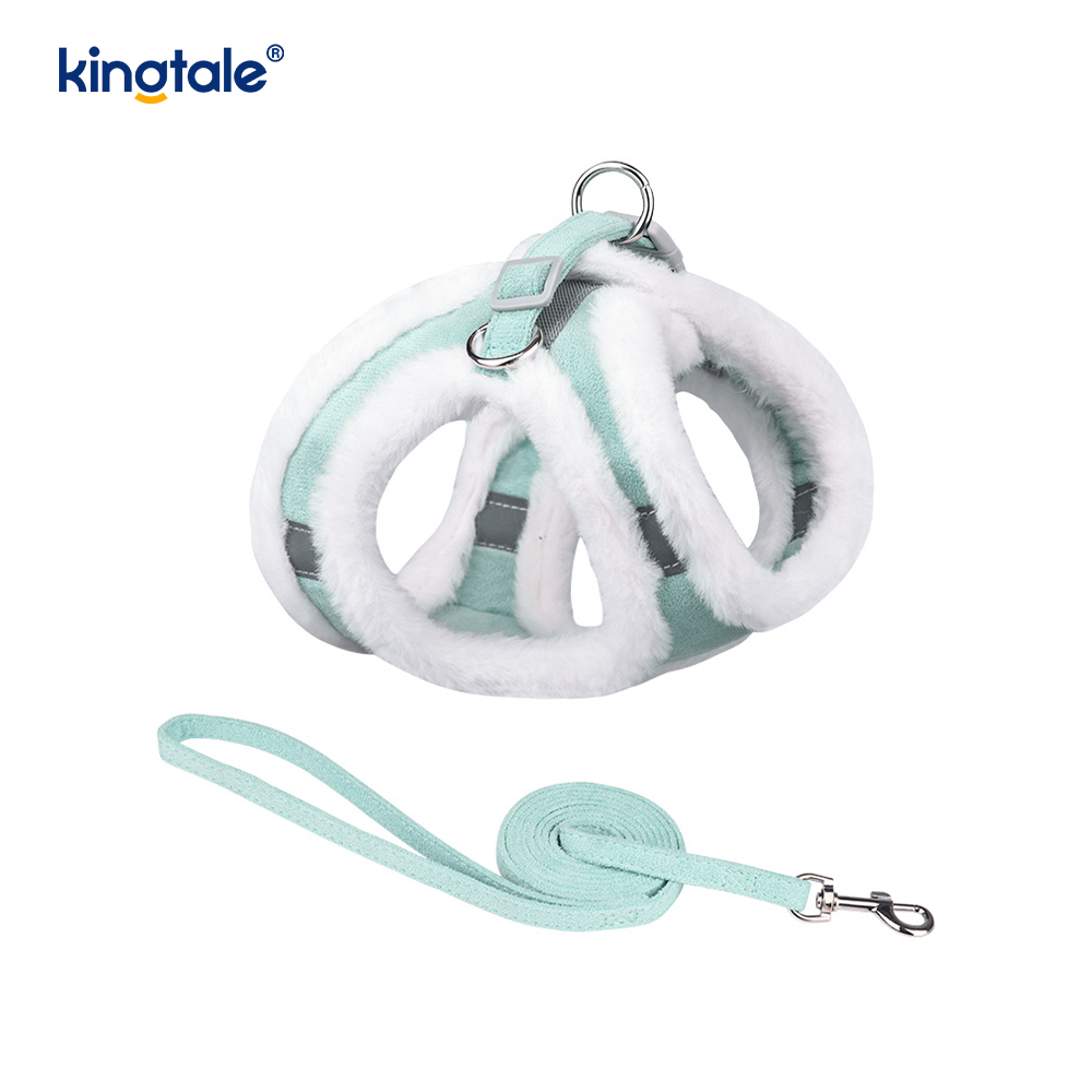 Plush Pet Dog Harness Leash Set Autumn Walking Dogs Harness Vest