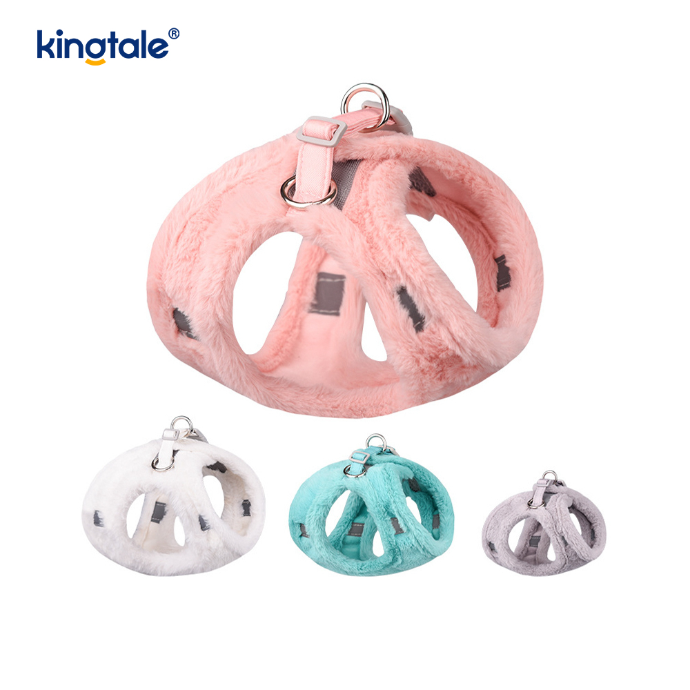 Plush Pet Dog Harness Leash Set Autumn Walking Dogs Harness Vest