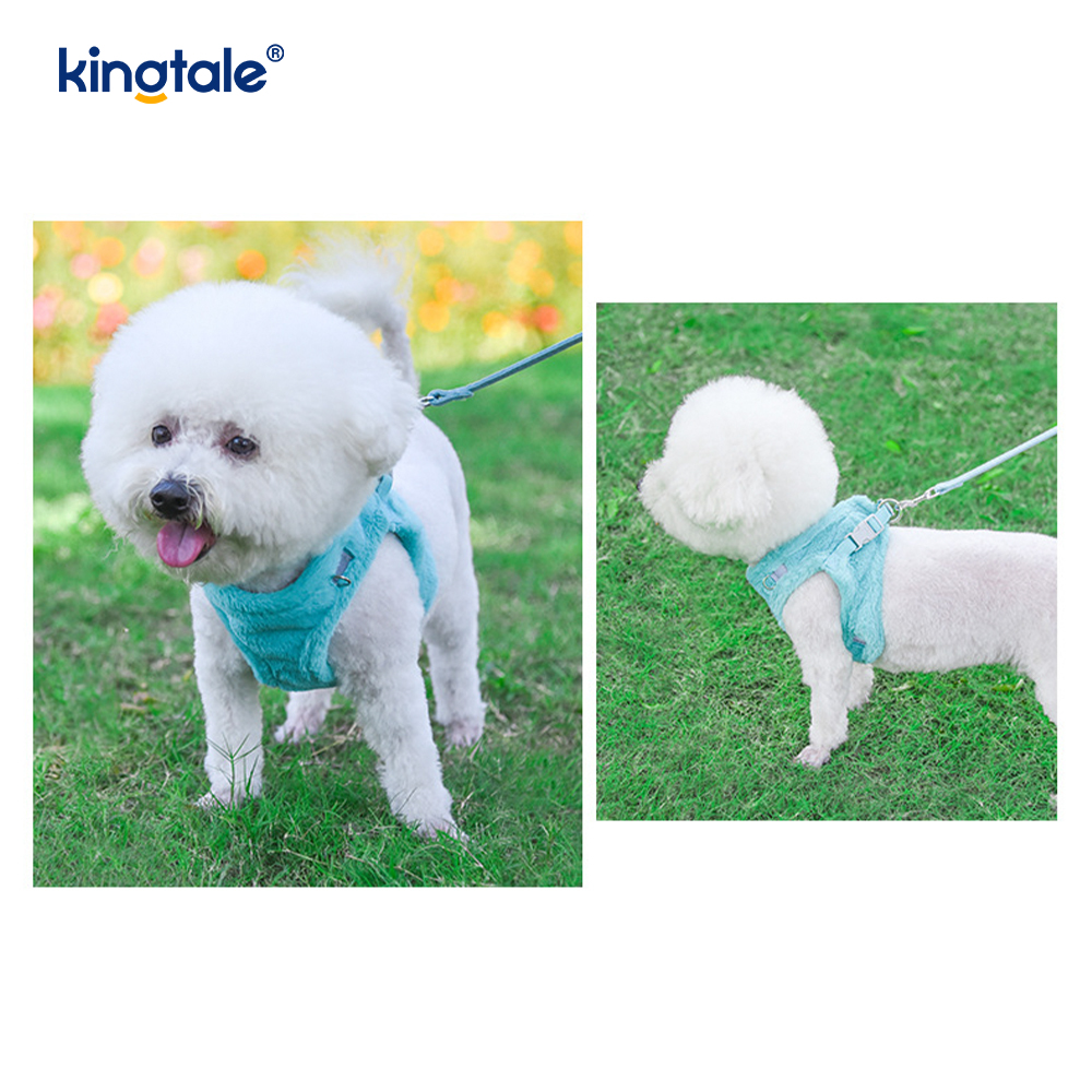Plush Pet Dog Harness Leash Set Autumn Walking Dogs Harness Vest