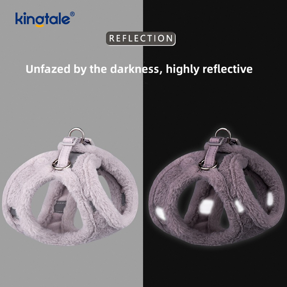 Plush Pet Dog Harness Leash Set Autumn Walking Dogs Harness Vest