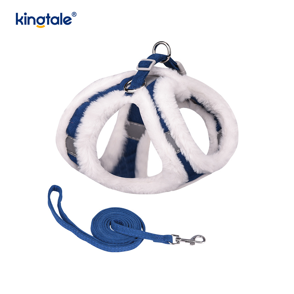 Plush Pet Dog Harness Leash Set Autumn Walking Dogs Harness Vest