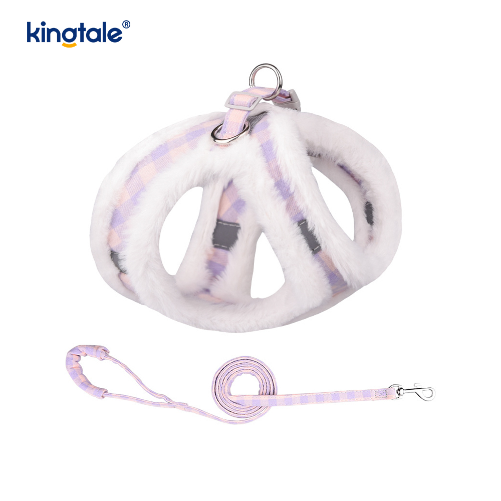 Plush Pet Dog Harness Leash Set Autumn Walking Dogs Harness Vest