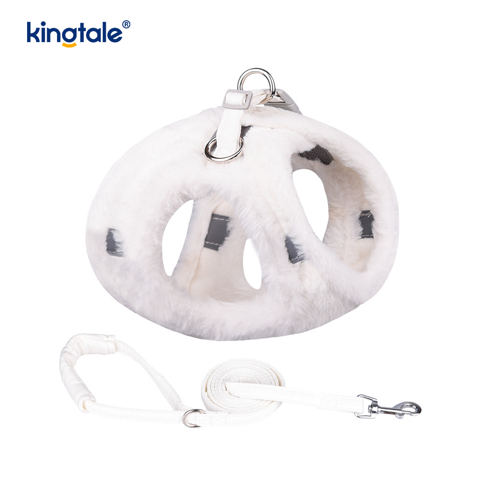 Plush Pet Dog Harness Leash Set Autumn Walking Dogs Harness Vest