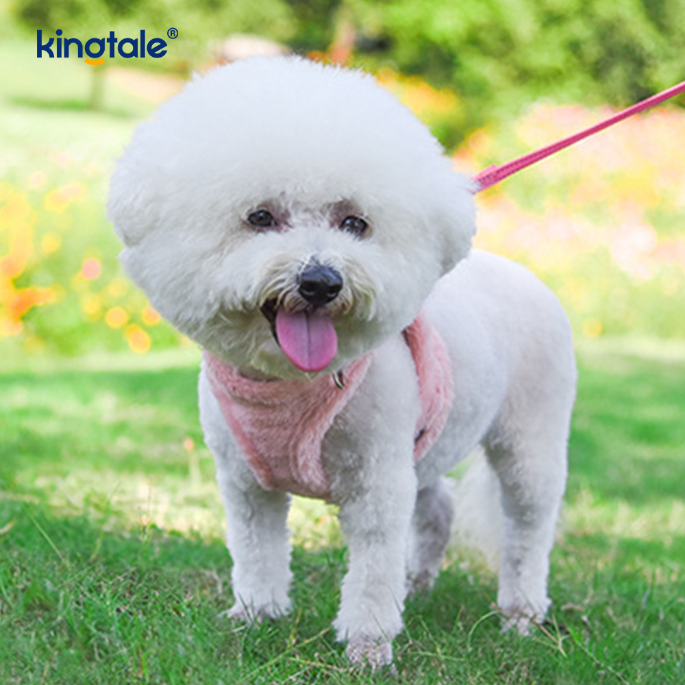 Plush Pet Dog Harness Leash Set Autumn Walking Dogs Harness Vest