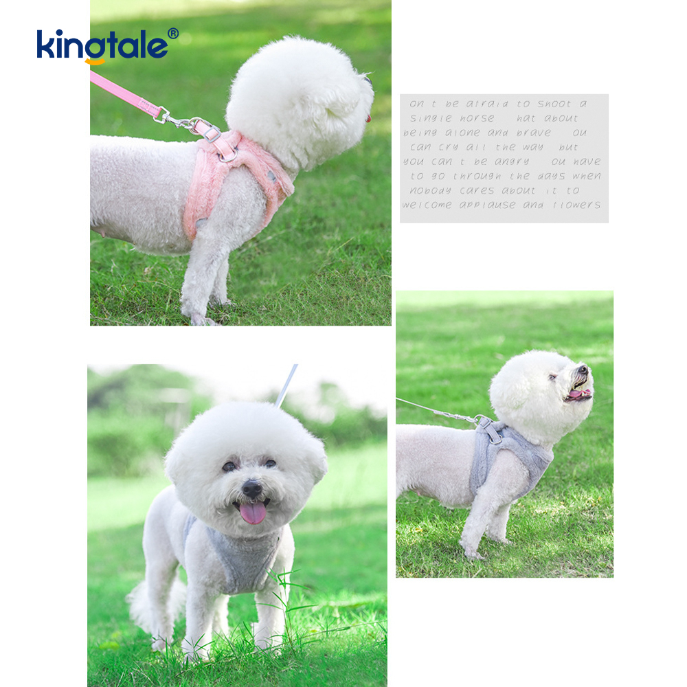 Plush Pet Dog Harness Leash Set Autumn Walking Dogs Harness Vest