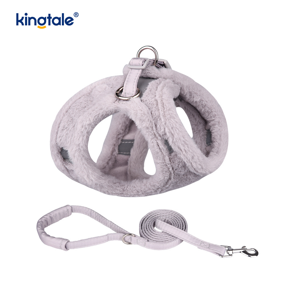 Plush Pet Dog Harness Leash Set Autumn Walking Dogs Harness Vest