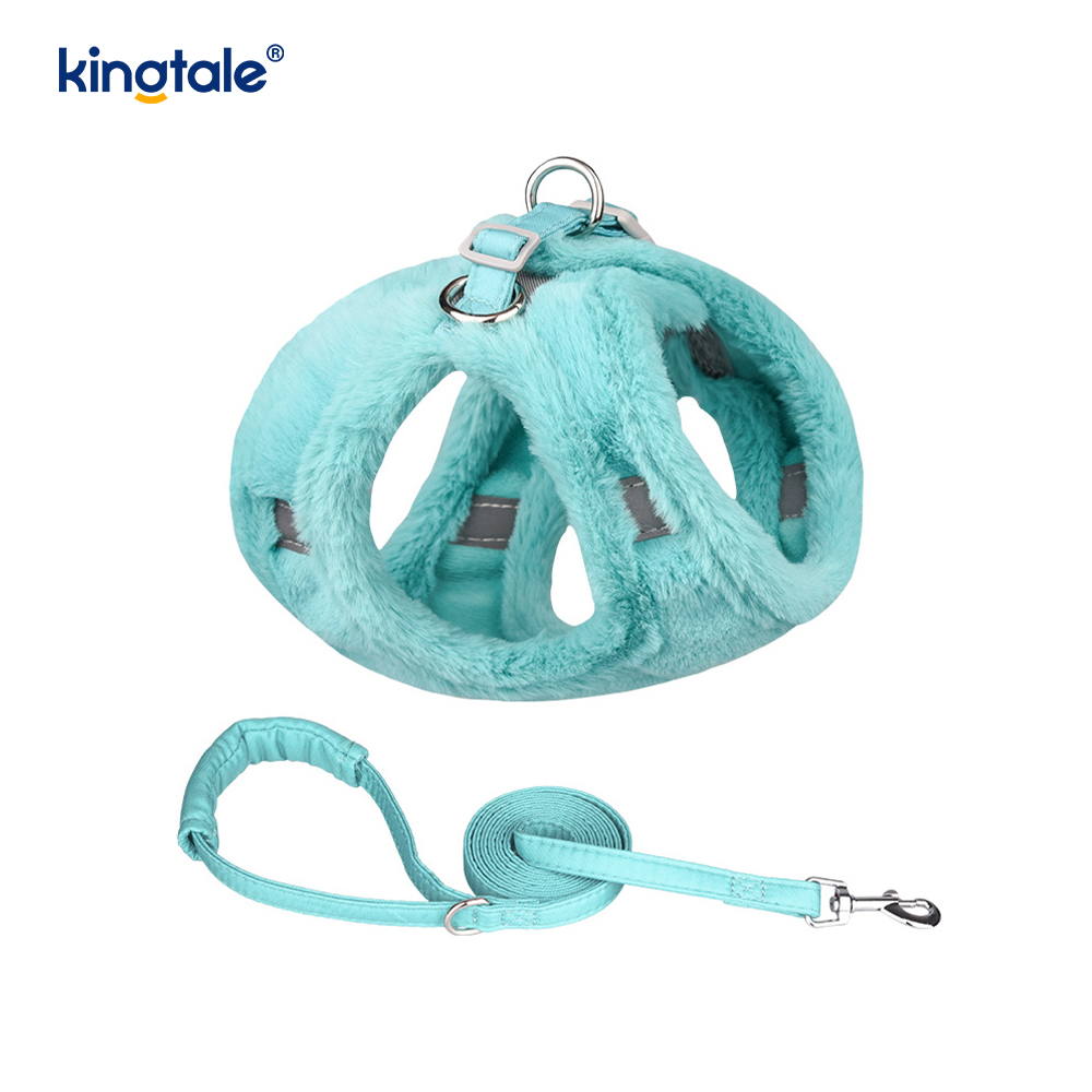 Plush Pet Dog Harness Leash Set Autumn Walking Dogs Harness Vest