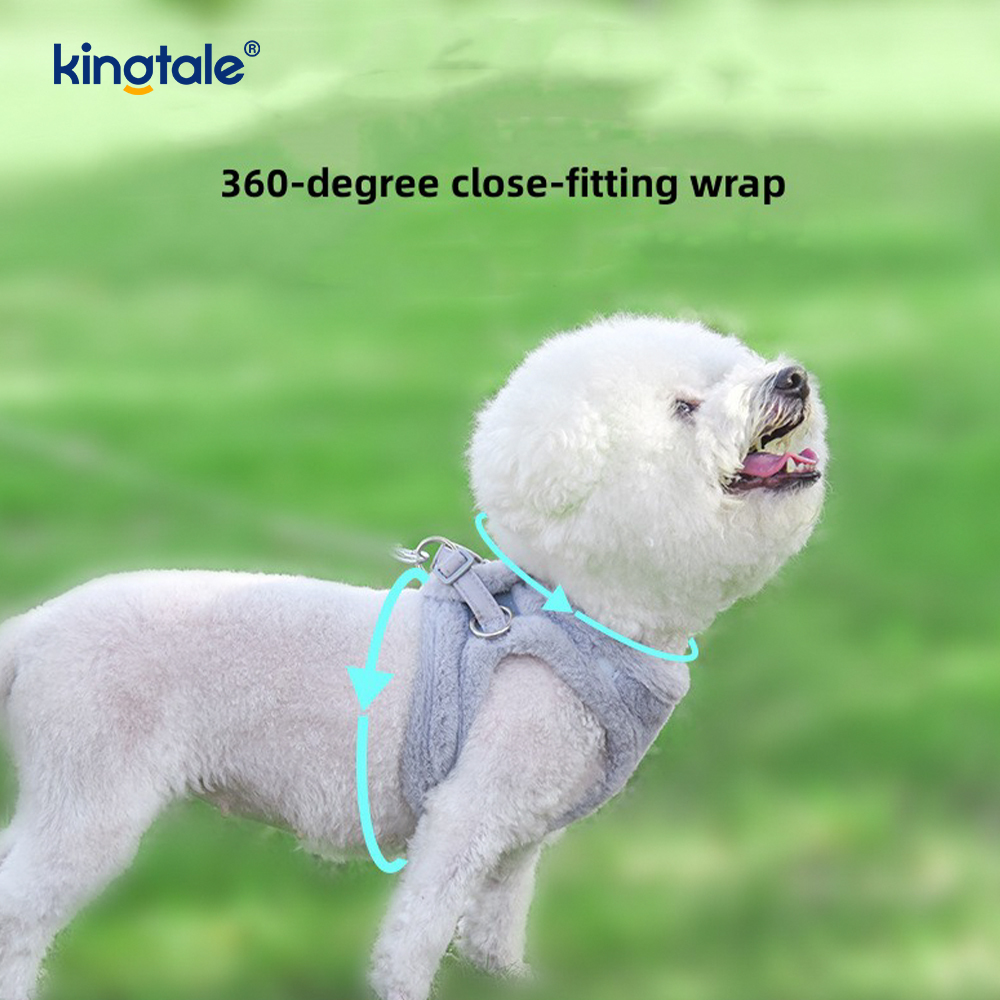 Plush Pet Dog Harness Leash Set Autumn Walking Dogs Harness Vest