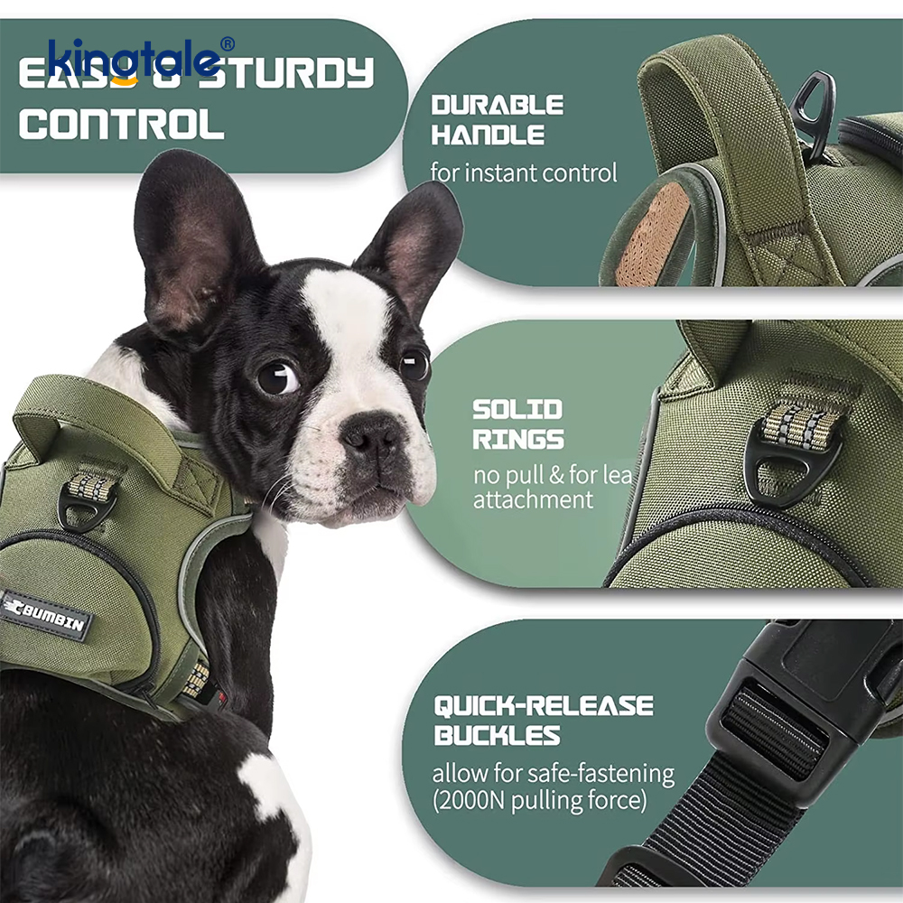 Adjustable No Choke Pet Vest with Dog Leash Reflective Pet Walking Harness 