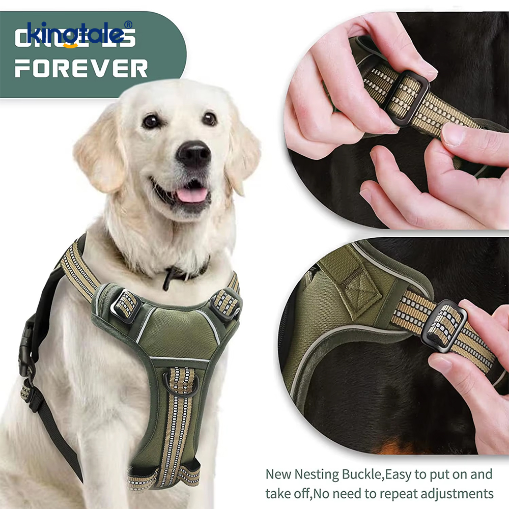 Adjustable No Choke Pet Vest with Dog Leash Reflective Pet Walking Harness 