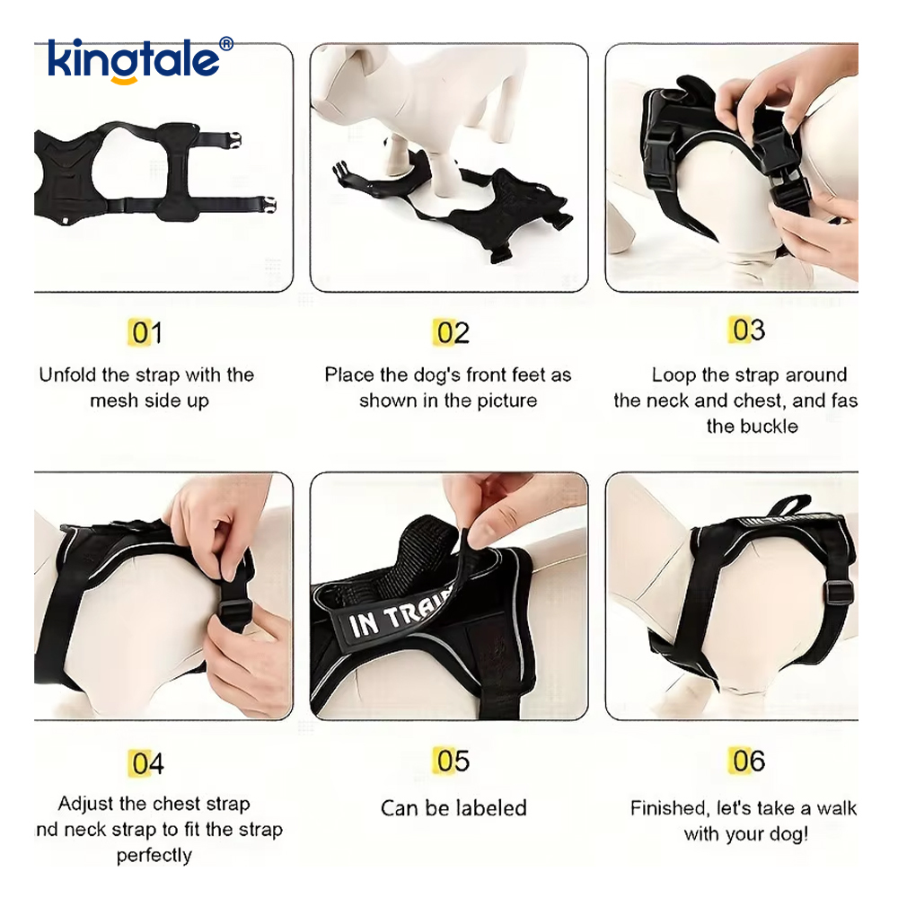 No-Pull Reflective Tactical Eavy Duty Tactical Dog Harness For Large Dogs