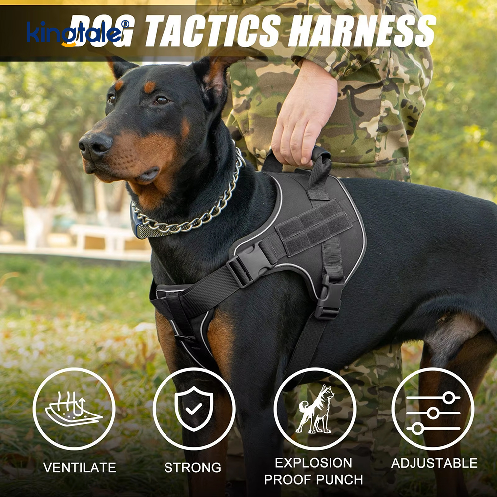 No-Pull Reflective Tactical Eavy Duty Tactical Dog Harness For Large Dogs