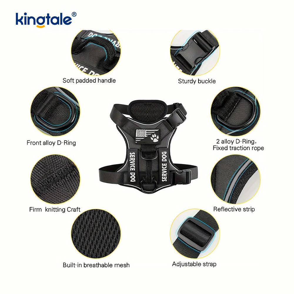 No-Pull Reflective Tactical Eavy Duty Tactical Dog Harness For Large Dogs