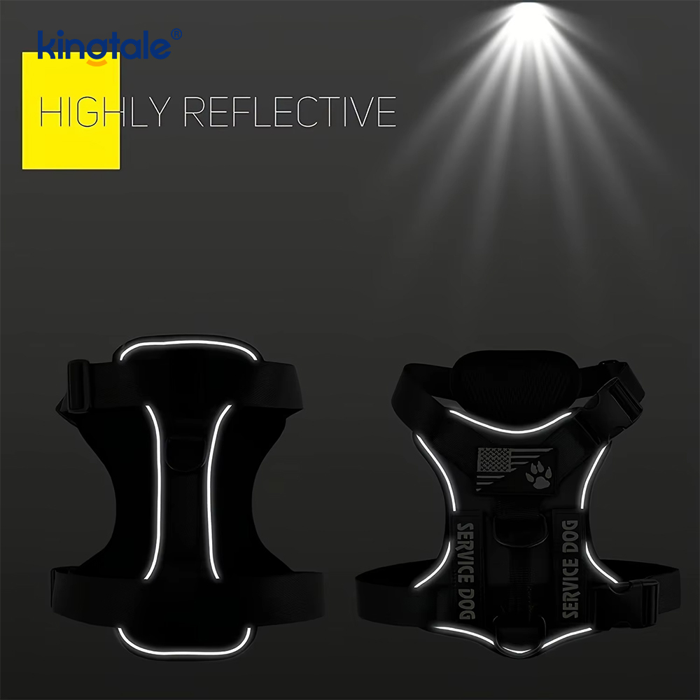 No-Pull Reflective Tactical Eavy Duty Tactical Dog Harness For Large Dogs
