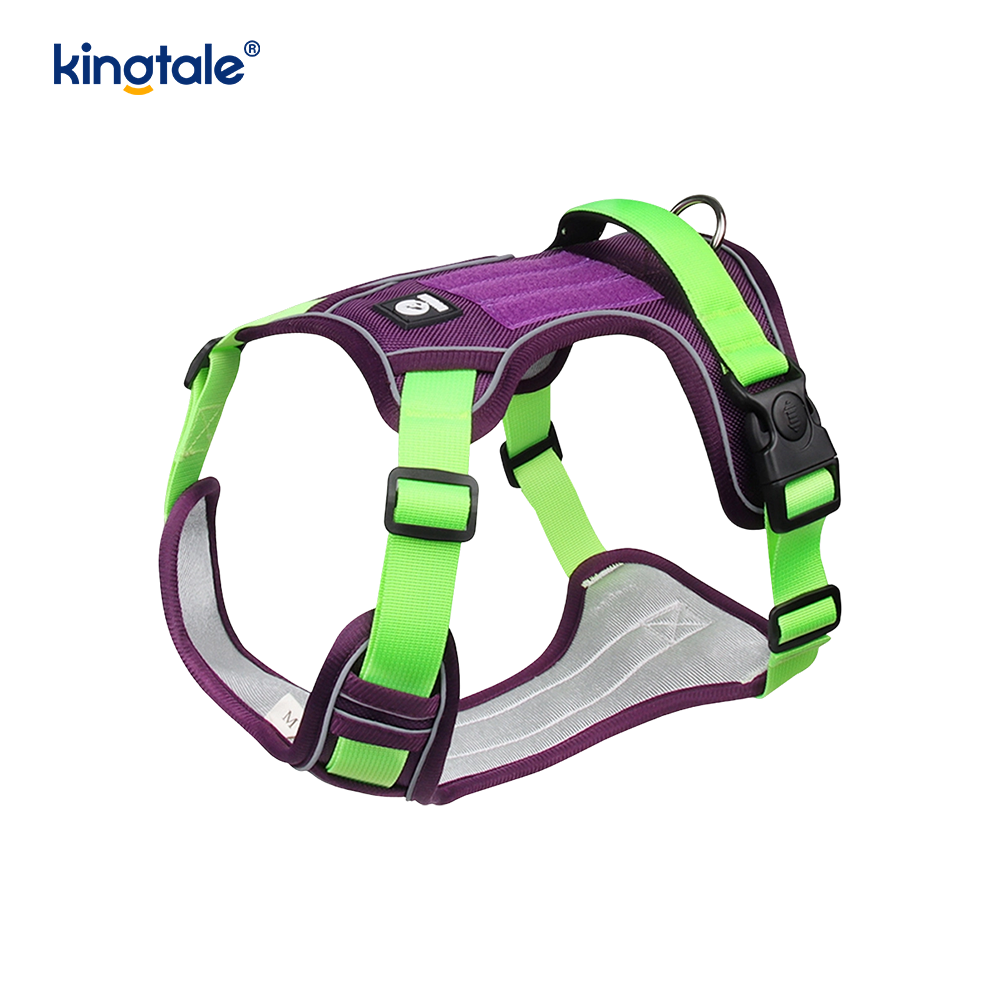 Nylon Rivet Reflective Adjustable Breathable Sport Harness With Dog Leash
