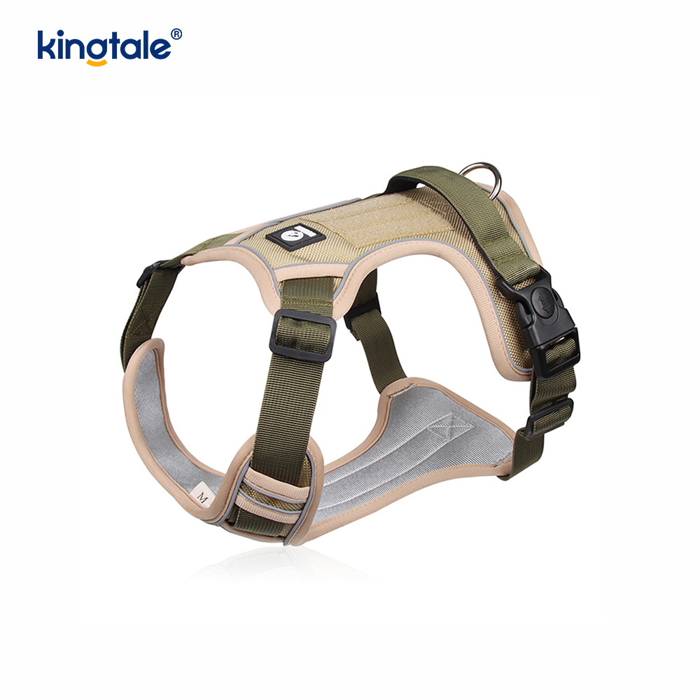 Nylon Rivet Reflective Adjustable Breathable Sport Harness With Dog Leash