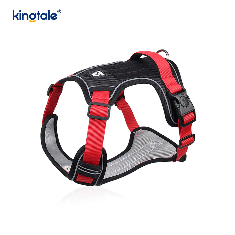 Nylon Rivet Reflective Adjustable Breathable Sport Harness With Dog Leash