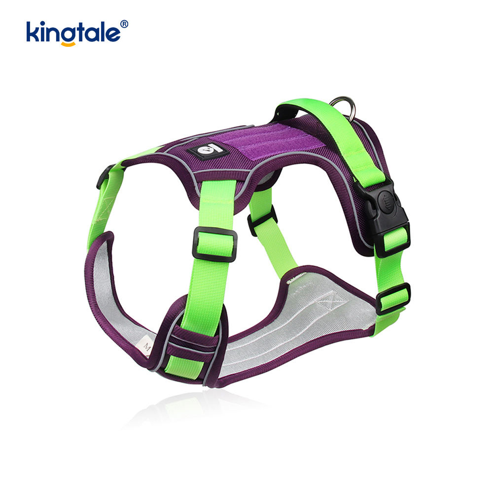 Nylon Rivet Reflective Adjustable Breathable Sport Harness With Dog Leash