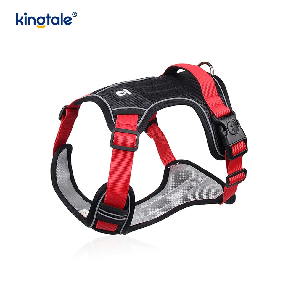 Nylon Rivet Reflective Adjustable Breathable Sport Harness With Dog Leash