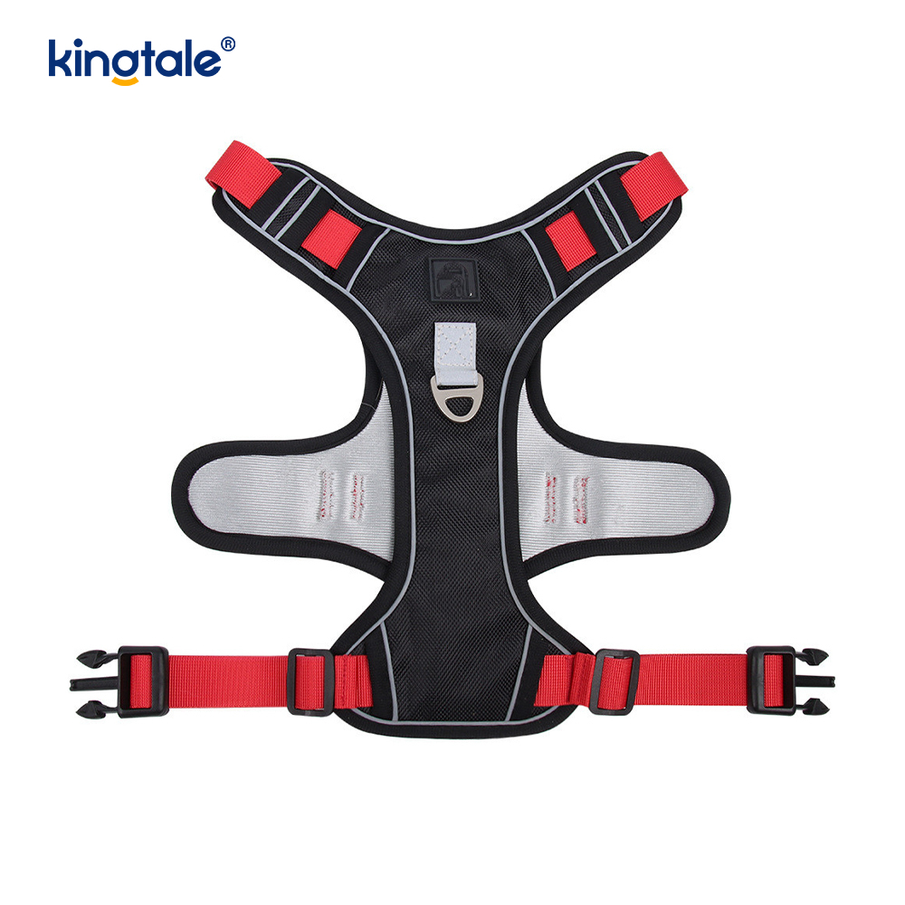Nylon Rivet Reflective Adjustable Breathable Sport Harness With Dog Leash
