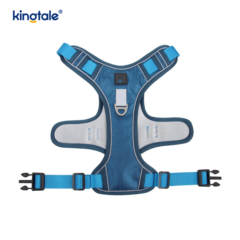 Nylon Rivet Reflective Adjustable Breathable Sport Harness With Dog Leash