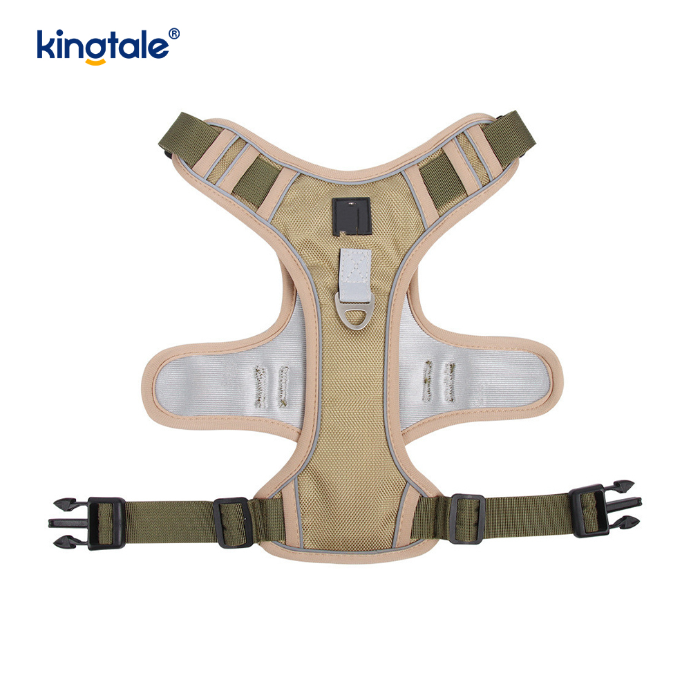 Nylon Rivet Reflective Adjustable Breathable Sport Harness With Dog Leash