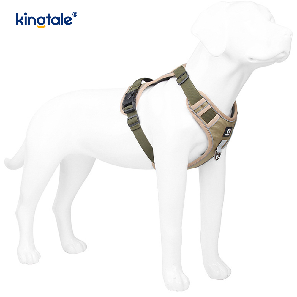 Nylon Rivet Reflective Adjustable Breathable Sport Harness With Dog Leash