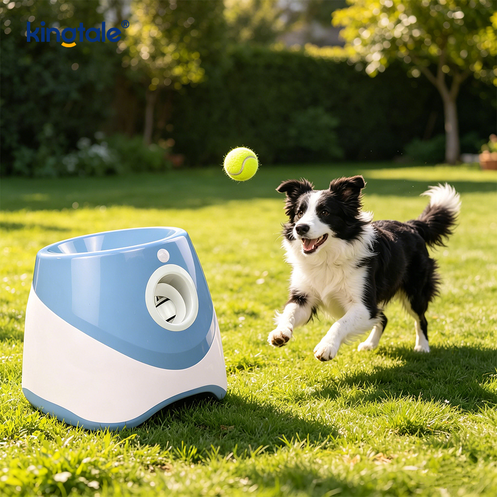 Automatic Ball Launcher with 3 Mini Tennis Balls Dog Toys Outdoor Automatic Ball Launcher with 3 Mini Tennis Balls Dog Toys Outdoor