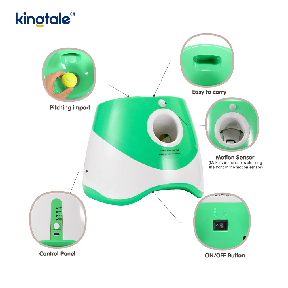 Automatic Ball Launcher with 3 Mini Tennis Balls Dog Toys Outdoor Automatic Ball Launcher with 3 Mini Tennis Balls Dog Toys Outdoor