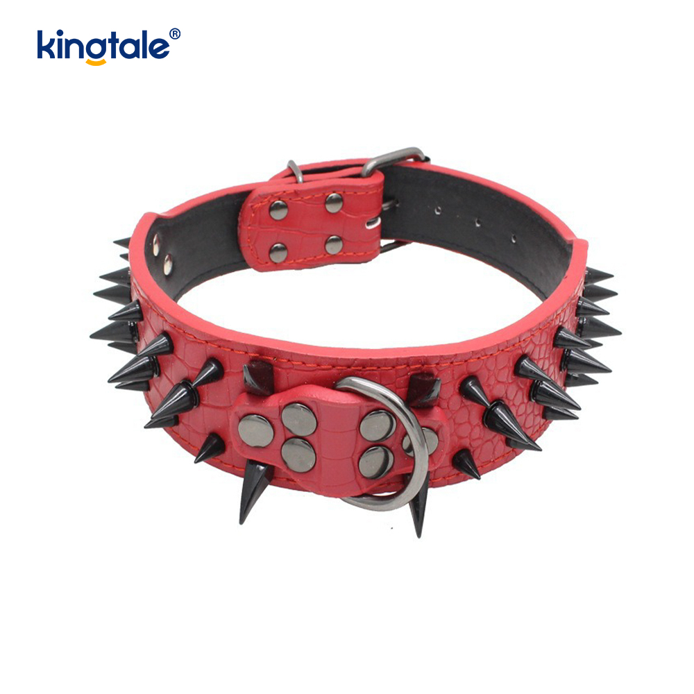 Sharp Spiked Studded Dog Collar Stylish Leather Dog Collars