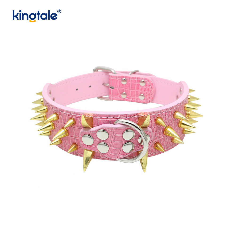 Sharp Spiked Studded Dog Collar Stylish Leather Dog Collars