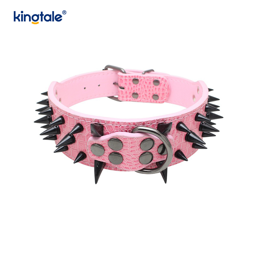 Sharp Spiked Studded Dog Collar Stylish Leather Dog Collars
