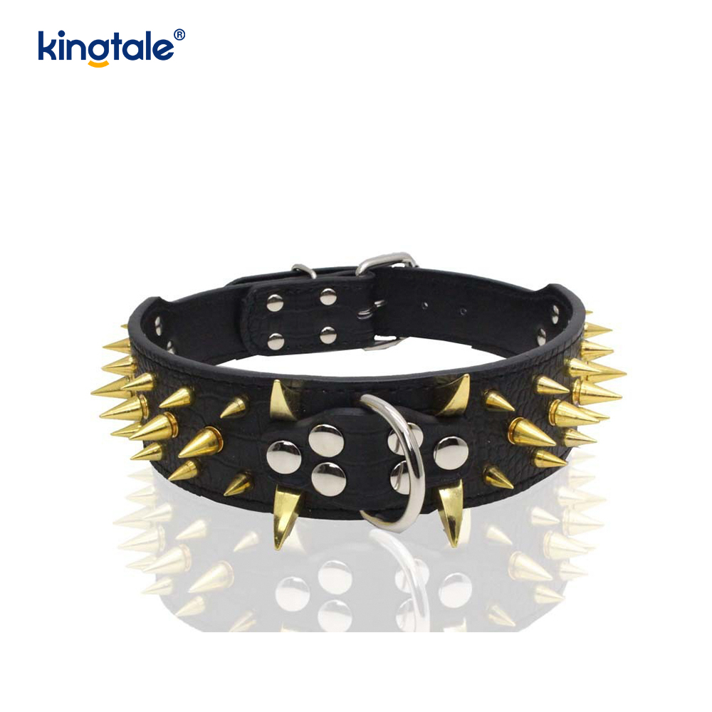 Sharp Spiked Studded Dog Collar Stylish Leather Dog Collars