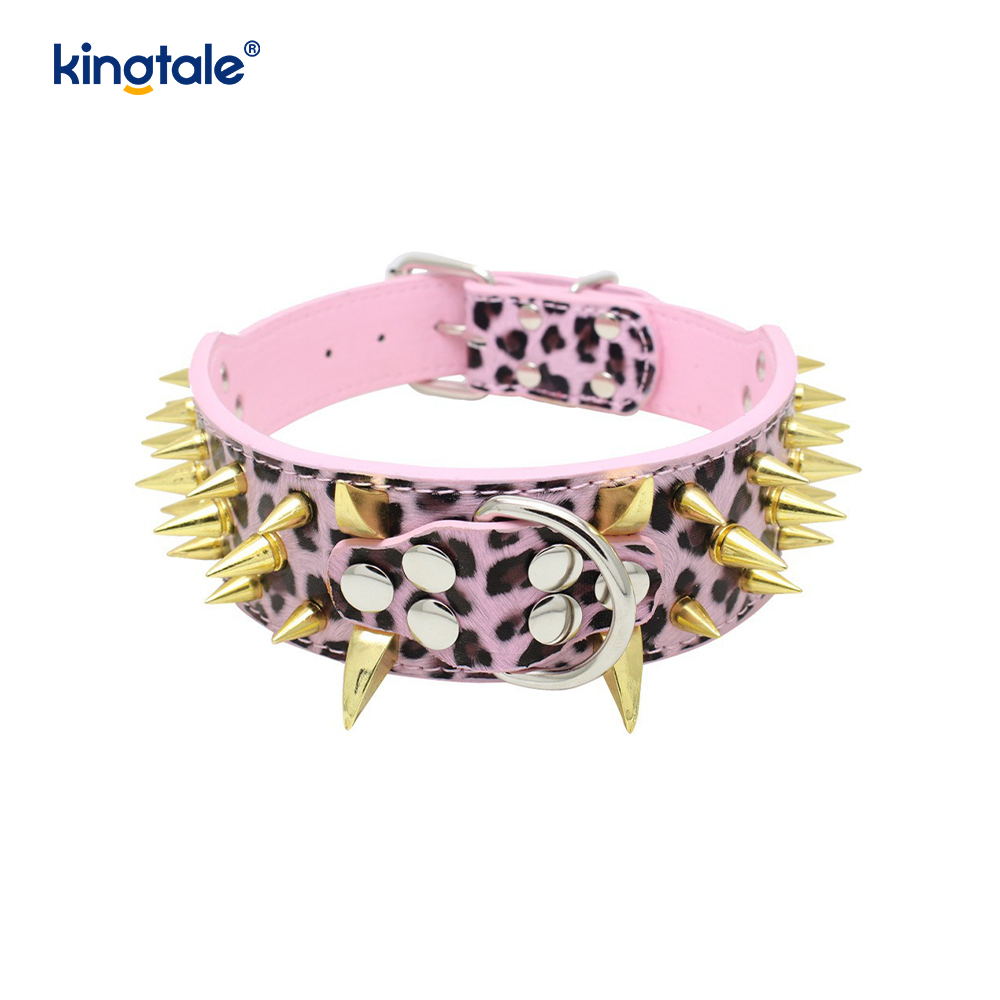 Sharp Spiked Studded Dog Collar Stylish Leather Dog Collars