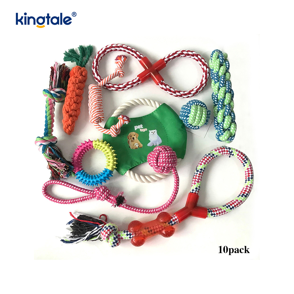 Durable Puppy Teething Sticks Cotton Rope Balls Pet Toy Set