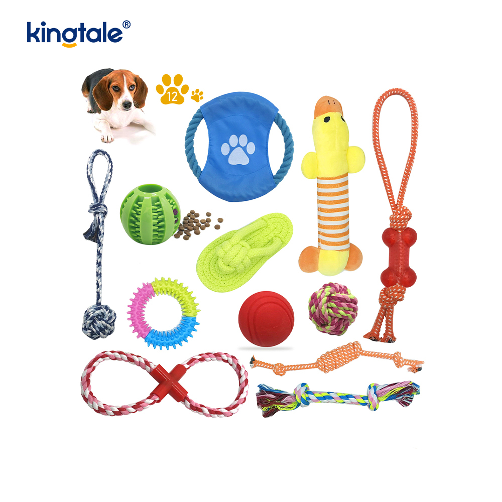 Durable Puppy Teething Sticks Cotton Rope Balls Pet Toy Set