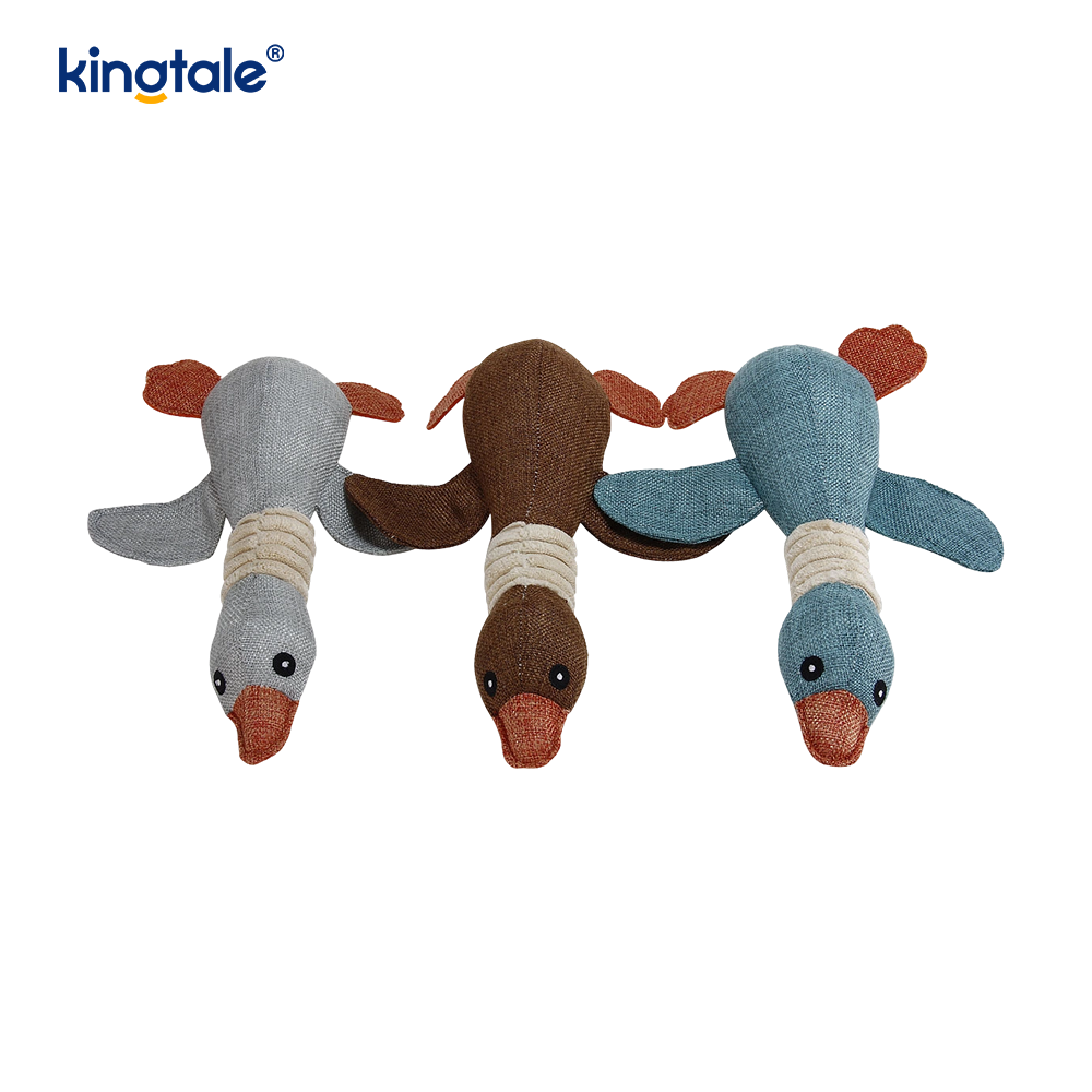 Goose-Shaped Squeaky Plush Pet Toy