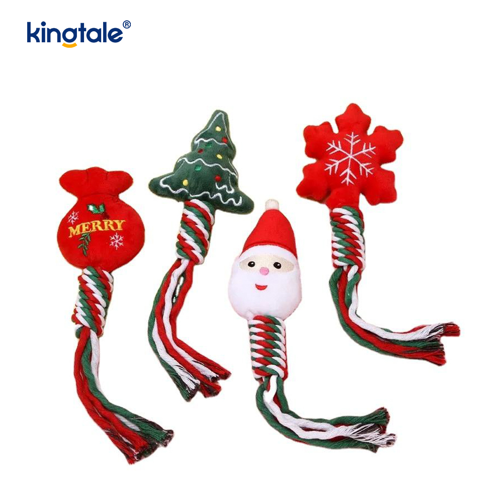 Christmas Plush Pet Toy with Cotton Rope Teether Christmas Plush Pet Toy with Cotton Rope Teether