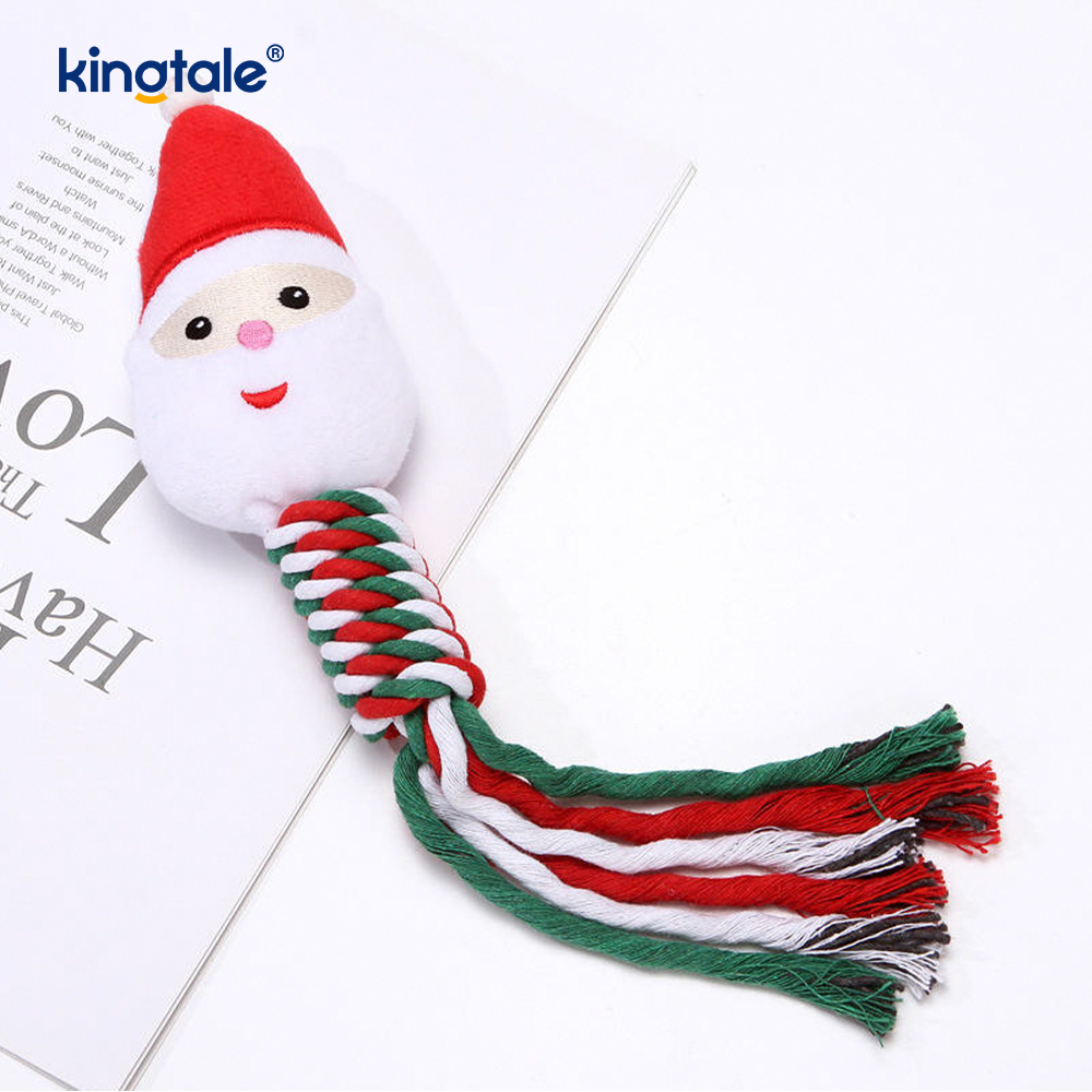 Christmas Plush Pet Toy with Cotton Rope Teether Christmas Plush Pet Toy with Cotton Rope Teether