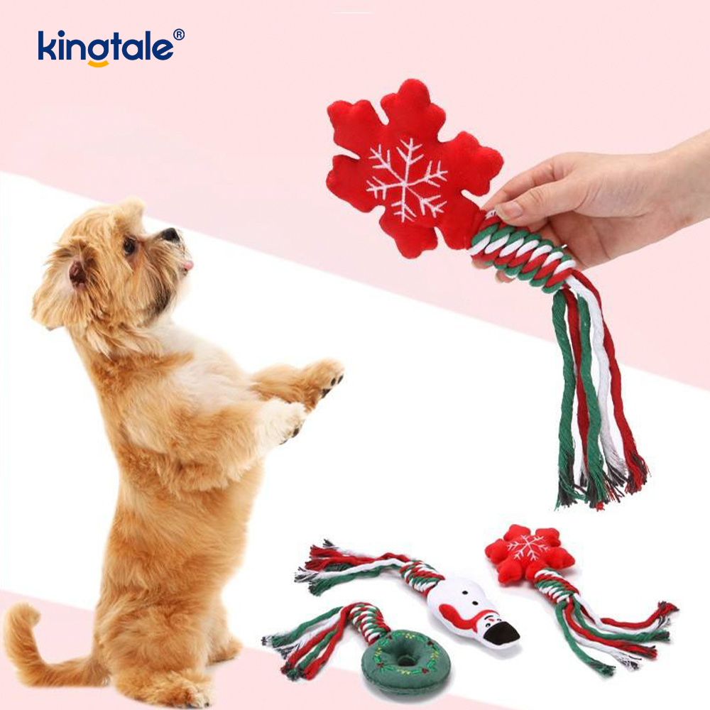 Christmas Plush Pet Toy with Cotton Rope Teether Christmas Plush Pet Toy with Cotton Rope Teether